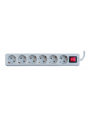 TED Electric, Prelungitor 6 prize schuko + Intrerupator cablu, 3x1mm
