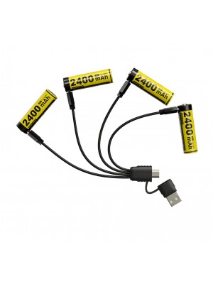 Nitecore NH2400, Acumulator AA, Li-Ion, 2400 mAh, Reincarcabil USB-C, 1.5 V, Set 4 Bucati