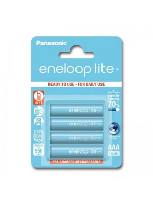 Panasonic Eneloop Lite BK-4LCCE/4BE, Acumulatori AAA, 550 Mah, NiMh, Blister 4