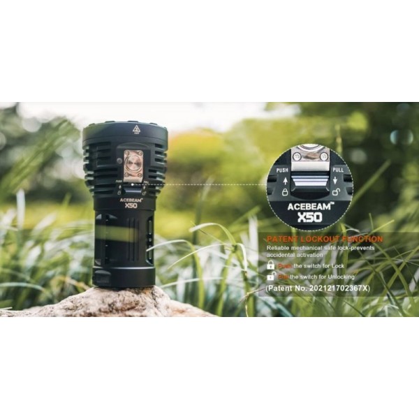 Acebeam X50, Lanternă Profesională, Reîncărcabilă USB-C, 40000 Lumeni, 800 Metri
