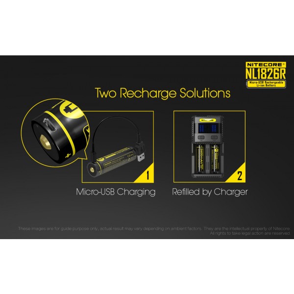 Acumulator Nitecore 18650 Li-Ion 2600 mAh NL1826R cu PCB Reincarcabil US