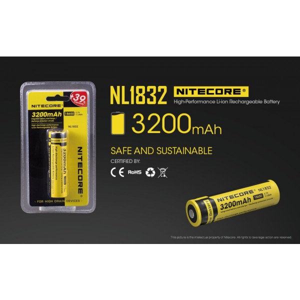 Acumulator Nitecore 18650 Li-Ion 3200 mAh NL1832 cu PCB