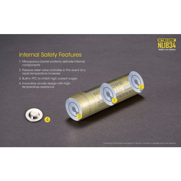 Acumulator Nitecore 18650 Li-Ion 3400 mAh NL1834 cu PCB