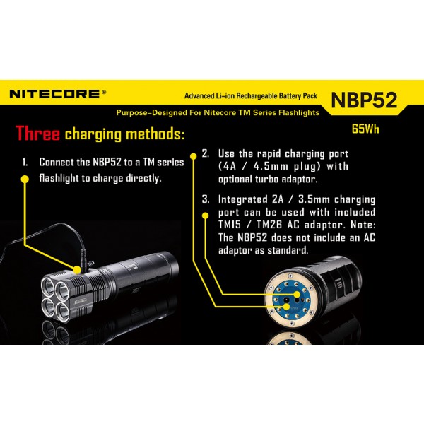 Acumulator Nitecore NBP52 pentru Nitecore TM; 