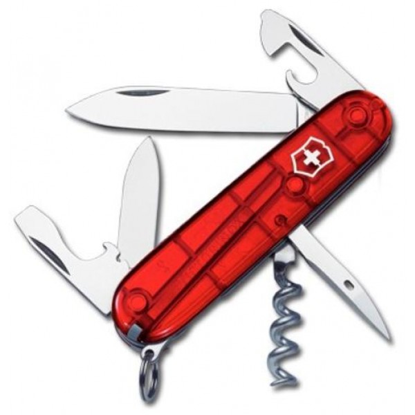 Cuțit multifuncțional de buzunar Victorinox Spartan (Swiss Army) rosu transparent