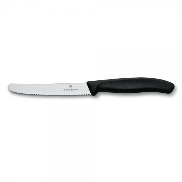 Cuțit De Bucătărie Victorinox Swiss Classic (Pentru Roșii Și Cârnați) Negru
