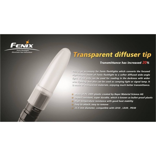 Varf conic difuzor transparent pentru seriile LD si PD