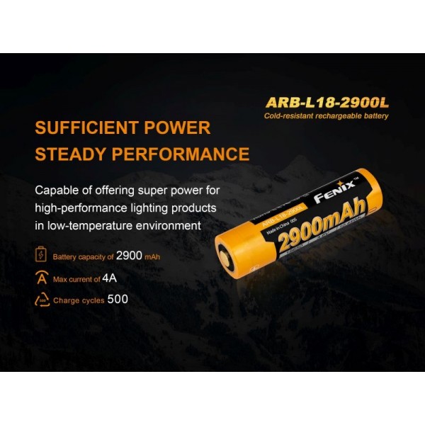 Fenix ARB-L 18-2900L, Acumulator 18650 2900mAh