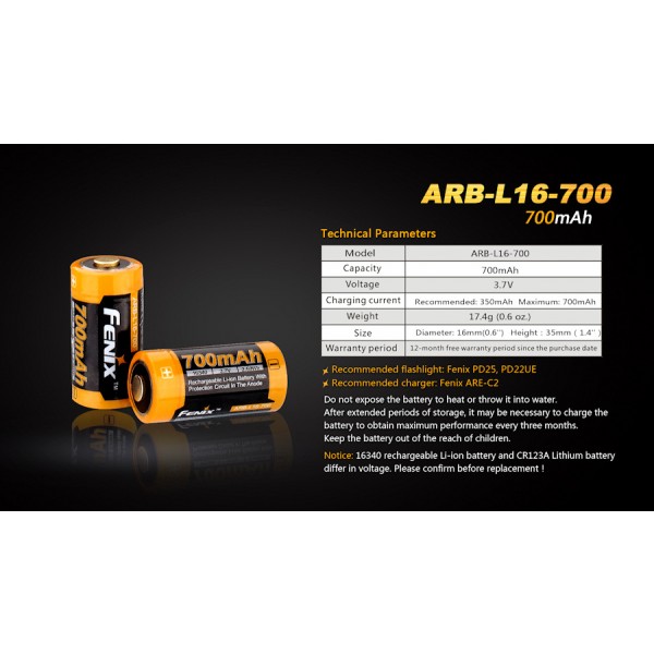 Fenix ARB-L16-700 (Acumulator 16340)
