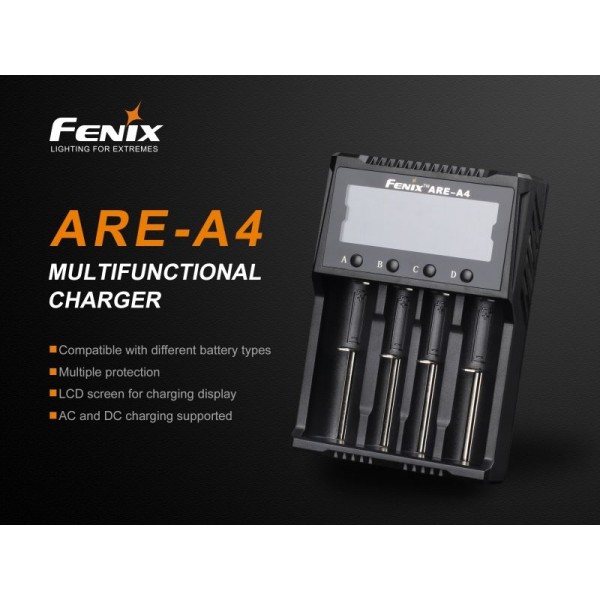 Fenix ARE-A4, Încărcător Universal Inteligent Acumulatori Li-Ion/Ni-MH/Ni-Cd