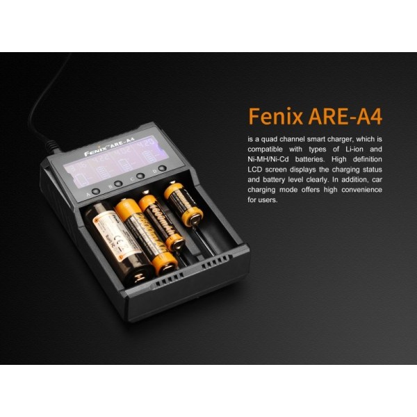 Fenix ARE-A4, Încărcător Universal Inteligent Acumulatori Li-Ion/Ni-MH/Ni-Cd