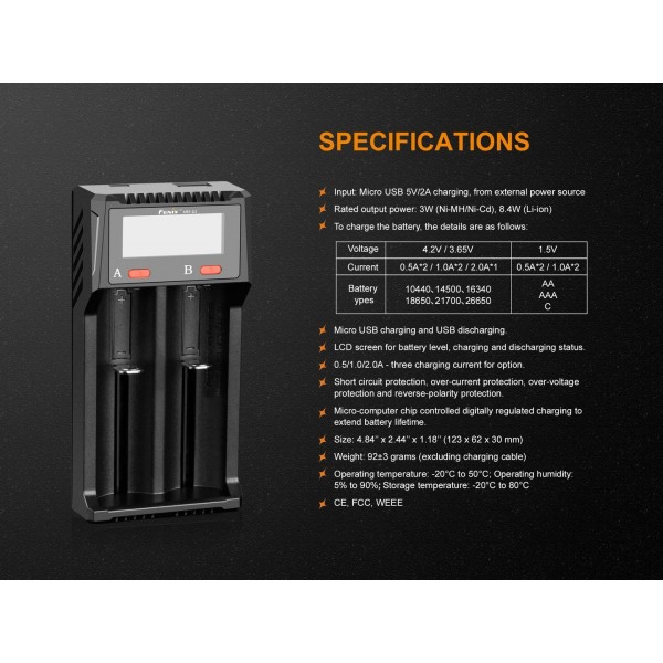 Fenix ARE-D2, Încărcător Universal Inteligent, 2 Canale Încărcare
