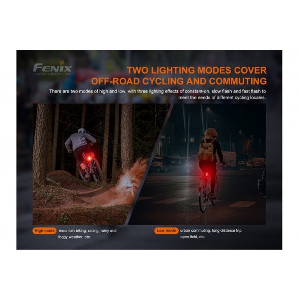 Fenix BC05R V2.0, Lumină Spate Bicicletă, Reîncărcabilă USB-C, 15 Lumeni, 50 Metri