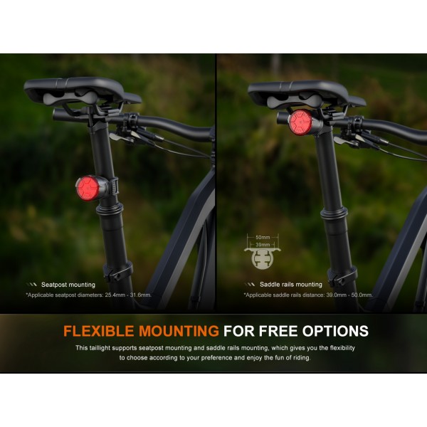 Fenix BC06R, Stop Bicicleta, Reincarcabila USB-C, 90 Lumeni, 100 Metri www.easylight.ro