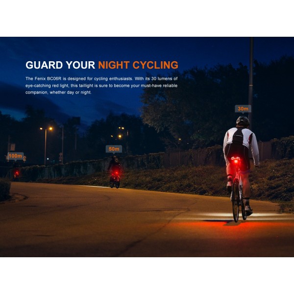 Fenix BC06R, Stop Bicicleta, Reincarcabila USB-C, 90 Lumeni, 100 Metri www.easylight.ro