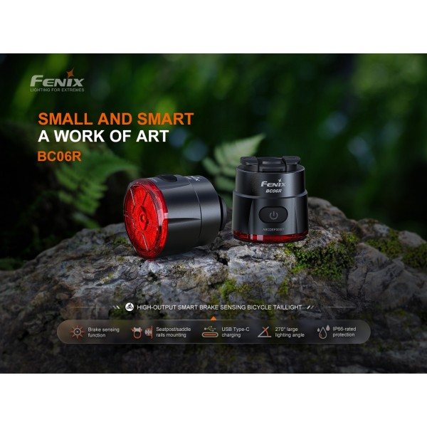 Fenix BC06R, Stop Bicicleta, Reincarcabila USB-C, 90 Lumeni, 100 Metri www.easylight.ro