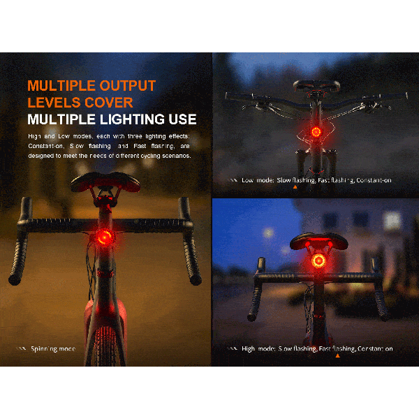Fenix BC06R, Stop Bicicleta, Reincarcabila USB-C, 90 Lumeni, 100 Metri www.easylight.ro