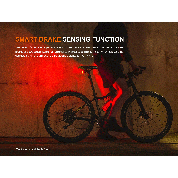 Fenix BC06R, Stop Bicicleta, Reincarcabila USB-C, 90 Lumeni, 100 Metri www.easylight.ro