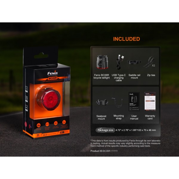 Fenix BC06R, Stop Bicicleta, Reincarcabila USB-C, 90 Lumeni, 100 Metri www.easylight.ro