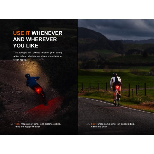 Fenix BC06R, Stop Bicicleta, Reincarcabila USB-C, 90 Lumeni, 100 Metri www.easylight.ro