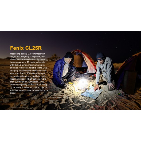 Fenix CL25 R Lanternă Reîncărcabilă pentru Camping (Neagră)