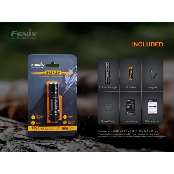 Fenix E12 V2.0, Lanternă, 160 Lumeni, 68 Metri