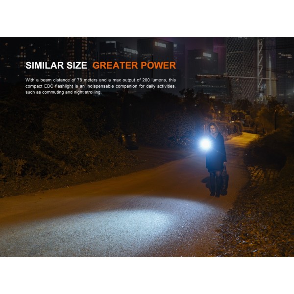 Fenix E12 V3.0, Lanterna EDC, 200 Lumeni, 78 Metri www.easylight.ro