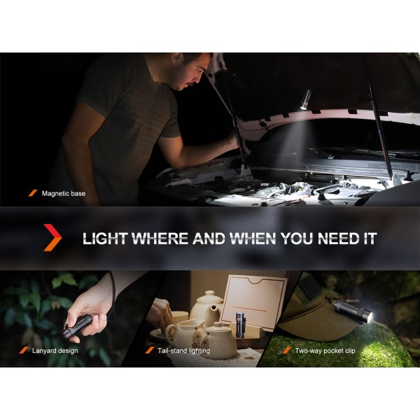 Fenix E18R V2.0, Lanternă Profesională, Reincarcabila USB-C, 1200 Lumeni, 146 Metri www.easylight.ro
