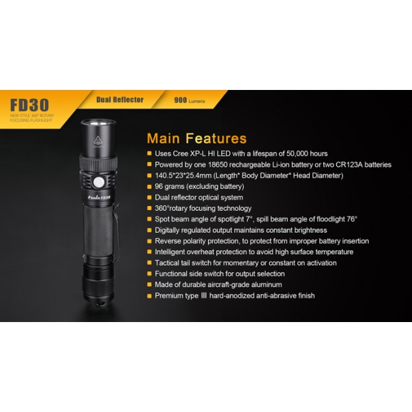 Fenix FD30 Lanterna LED cu focalizare