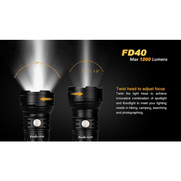 Fenix FD40, lanternă cu focus reglabil
