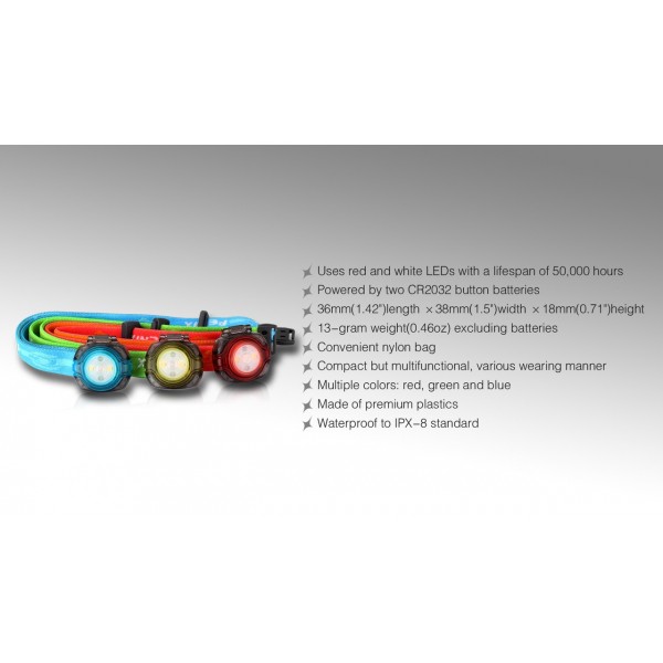 Fenix HL05 (Lanternă LED Frontală, Roșie)