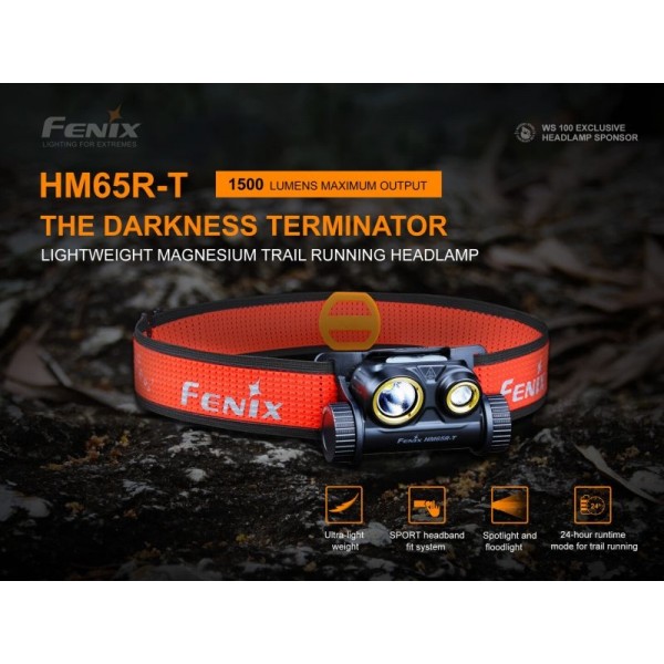 Fenix HM65R-T, Lanternă Frontală, Reîncărcabilă USB-C, 1300 Lumeni, 170 Metri