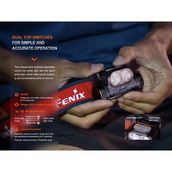 Fenix HM65R-T V2.0, Lanterna Frontala, Reincarcabila USB-C, 1600 Lumeni, 170 Metri www.easylight.ro