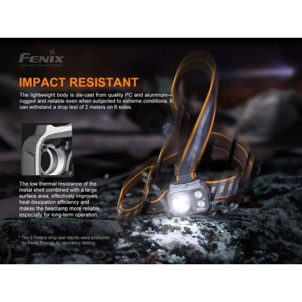 Fenix HP16R, Lanternă Frontală, Reîncărcabilă USB-C, 1250 Lumeni, 255 Metri 