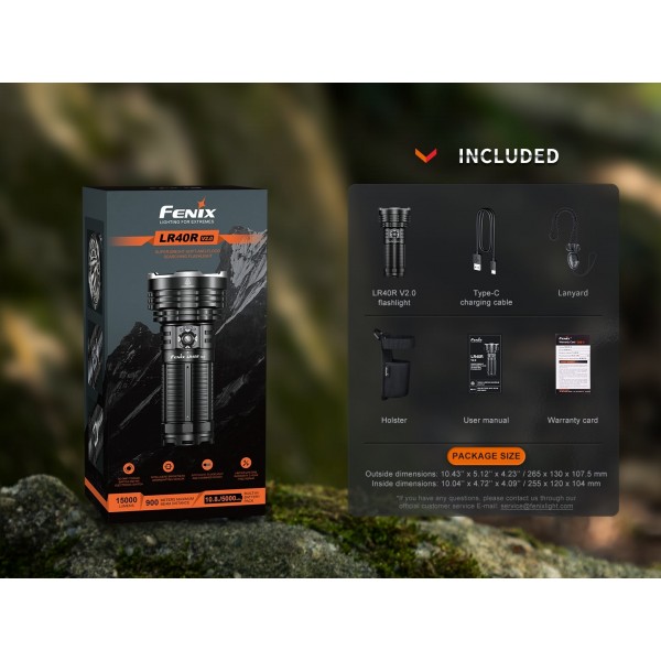 Fenix LR40R V2.0, Lanternă Profesională, Reincarcabila USB-C, 15000 Lumeni, 900 Metri
