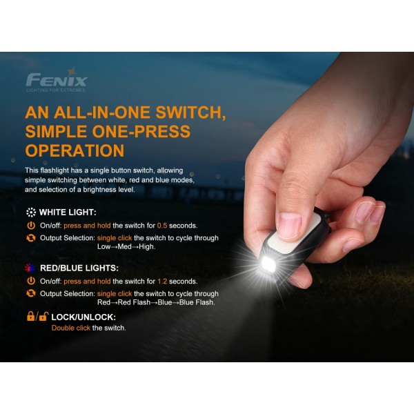 Fenix MINI-LITE, Lanternă Clip-on, Reincarcabila USB-C, 150 Lumeni, 40 Metri www.easylight.ro