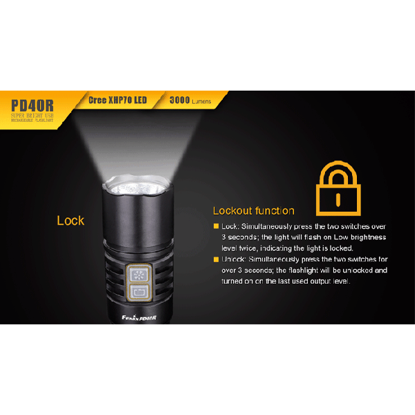 Fenix PD40R (Lanternă Reîncărcabilă USB, 3000 de lumeni)