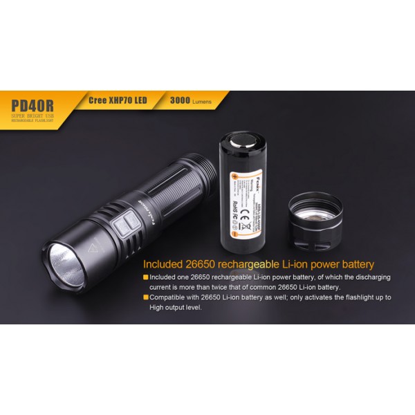 Fenix PD40R (Lanternă Reîncărcabilă USB, 3000 de lumeni)