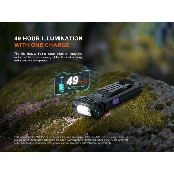 Fenix SW05R-UV, Lanterna Clip-on, Reincarcabila USB-C, 150 Lumeni, 39 Metri, Lumina UV Secundara www.easylight.ro