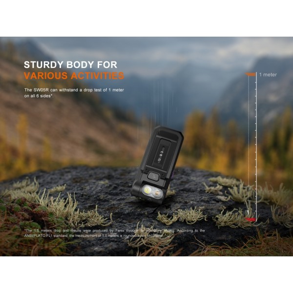 Fenix SW05R-UV, Lanterna Clip-on, Reincarcabila USB-C, 150 Lumeni, 39 Metri, Lumina UV Secundara www.easylight.ro