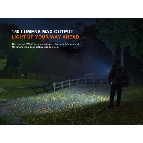 Fenix SW05R-UV, Lanterna Clip-on, Reincarcabila USB-C, 150 Lumeni, 39 Metri, Lumina UV Secundara www.easylight.ro