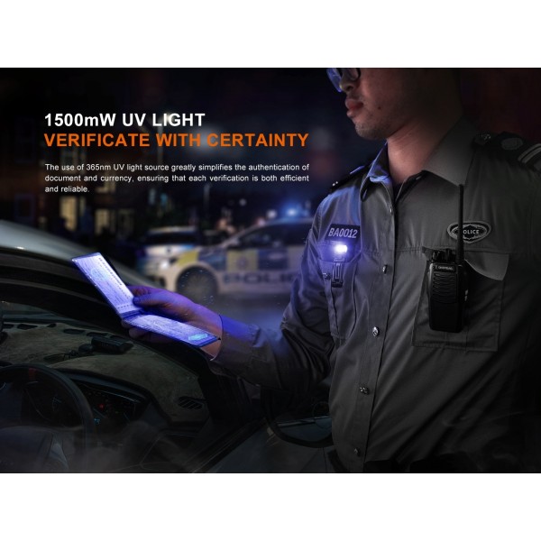 Fenix SW05R-UV, Lanterna Clip-on, Reincarcabila USB-C, 150 Lumeni, 39 Metri, Lumina UV Secundara www.easylight.ro