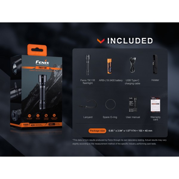 Fenix TK11R, Lanternă Profesionala, Reincarcabila USB-C, 1600 Lumeni, 420 Metr