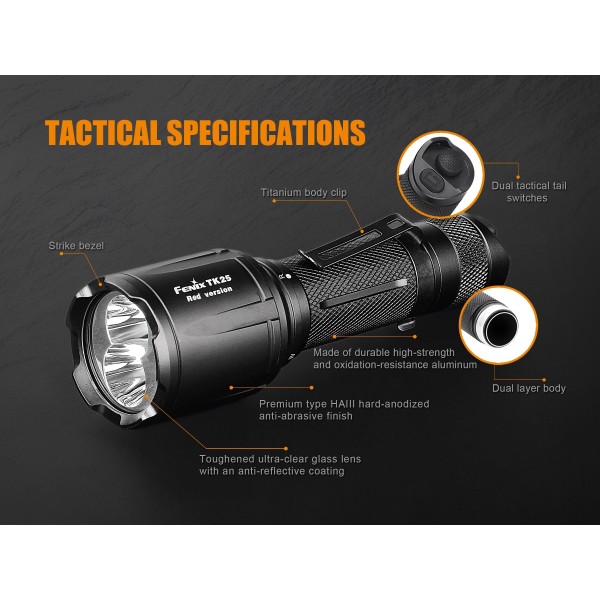 Fenix TK25, Led Rosu, Lanterna Led