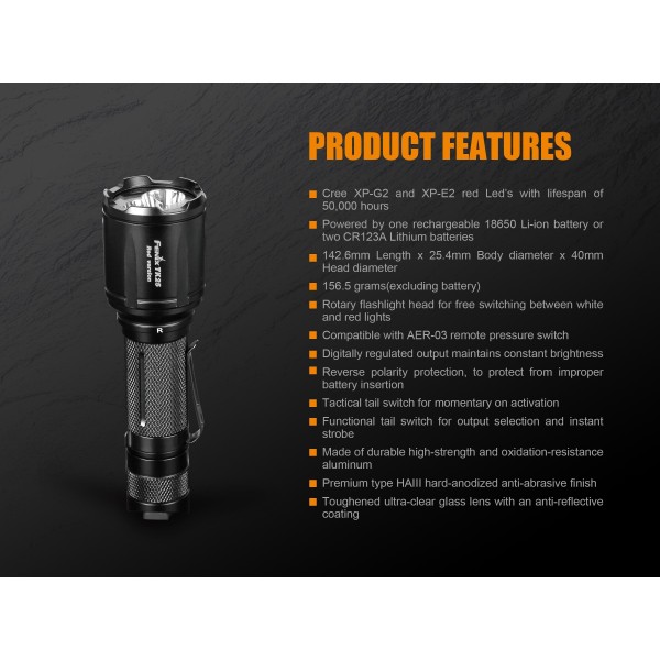 Fenix TK25, Led Rosu, Lanterna Led