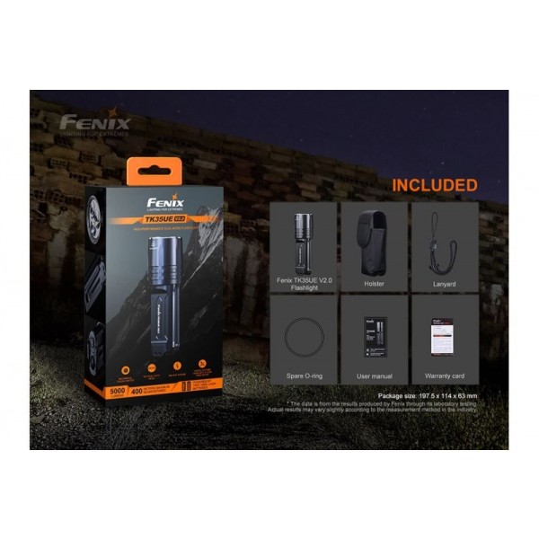 Fenix TK35UE V2.0, Lanternă Profesională, Reîncărcabilă USB-C, 5000 Lumeni, 320 Metri