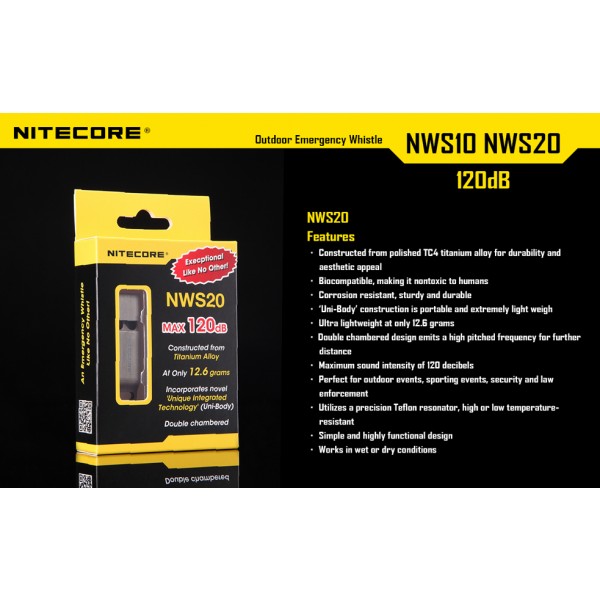 Fluier de supravietuire Nitecore NWS 20