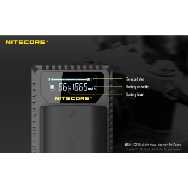 Încărcător Nitecore UCN1 Pentru Acumulatori De Camere Canon