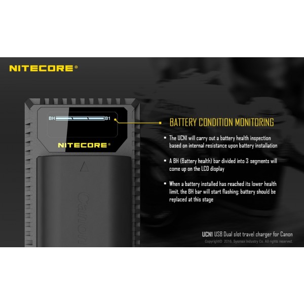 Încărcător Nitecore UCN1 Pentru Acumulatori De Camere Canon