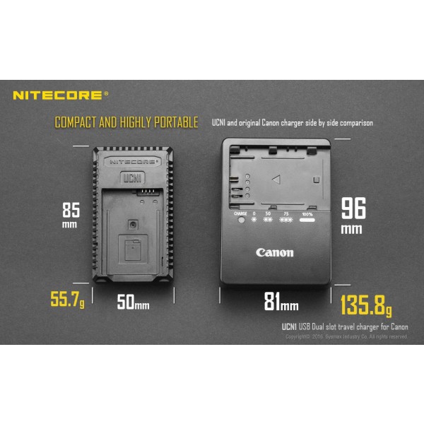 Încărcător Nitecore UCN1 Pentru Acumulatori De Camere Canon